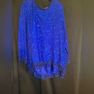Two Piece - Elligant Brilliant Blue Sequent Outfit